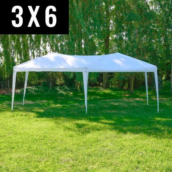 Tente et Barnum de réception Pliant Imperméable Blanche  3 X 6 m – 18 M² +  Kit de Lestage